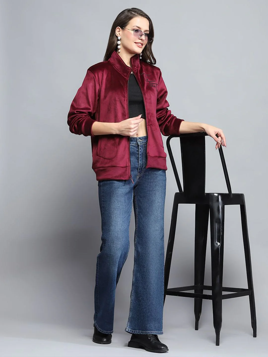Monte Carlo Women High Neck Front-Open Sweatshirt - Image 6