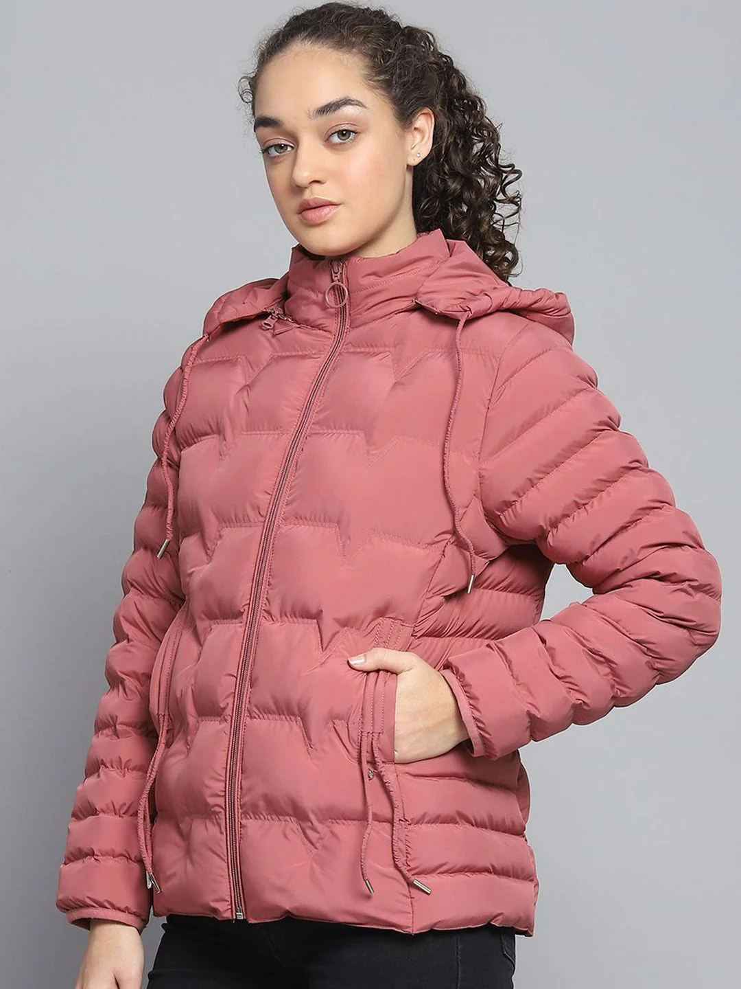 Monte Carlo Women Hooded Solid Casual Lightweight Puffer Jacket - Image 5