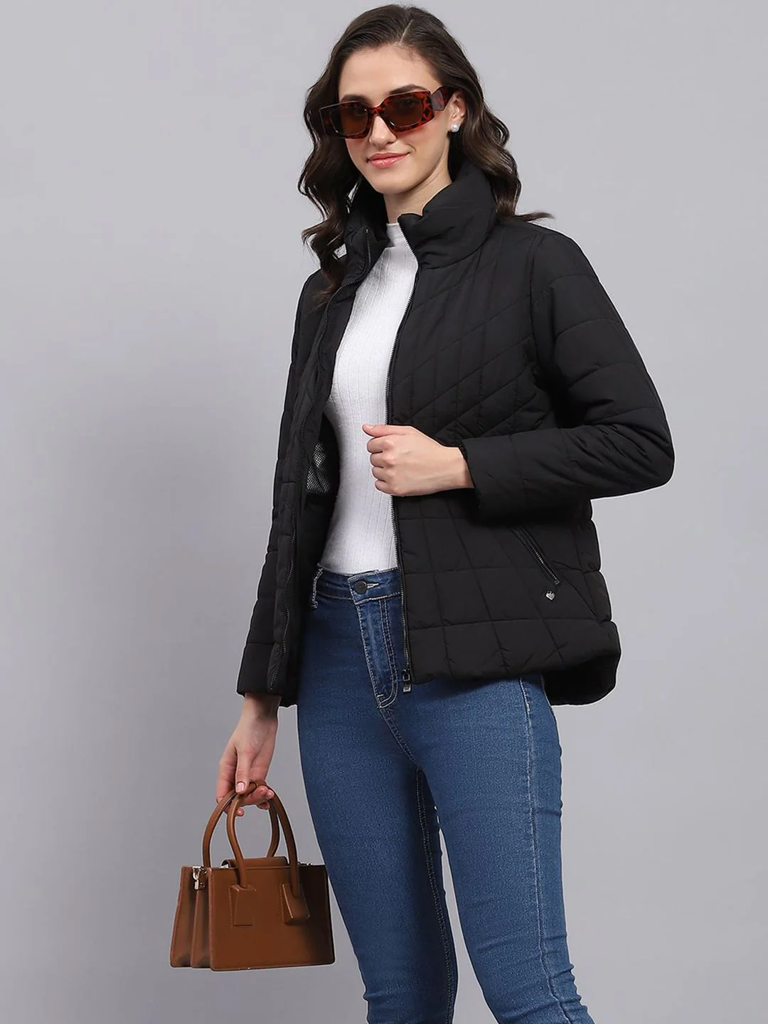 Monte Carlo Women Mock Collar Solid Casual Padded Jacket - Image 7