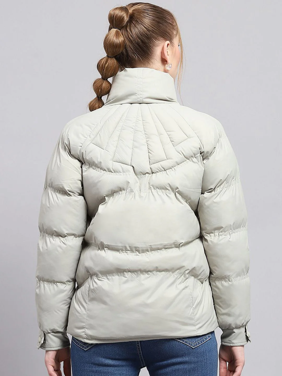 Monte Carlo Women Mock Collar Solid Casual Puffer Jacket - Image 4