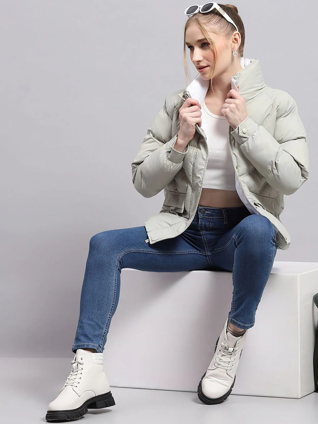 Monte Carlo Women Mock Collar Solid Casual Puffer Jacket - Image 7