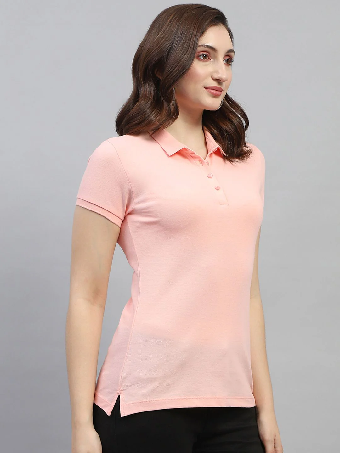 Monte Carlo Women Polo Collar Pure Cotton T-shirt - Image 5