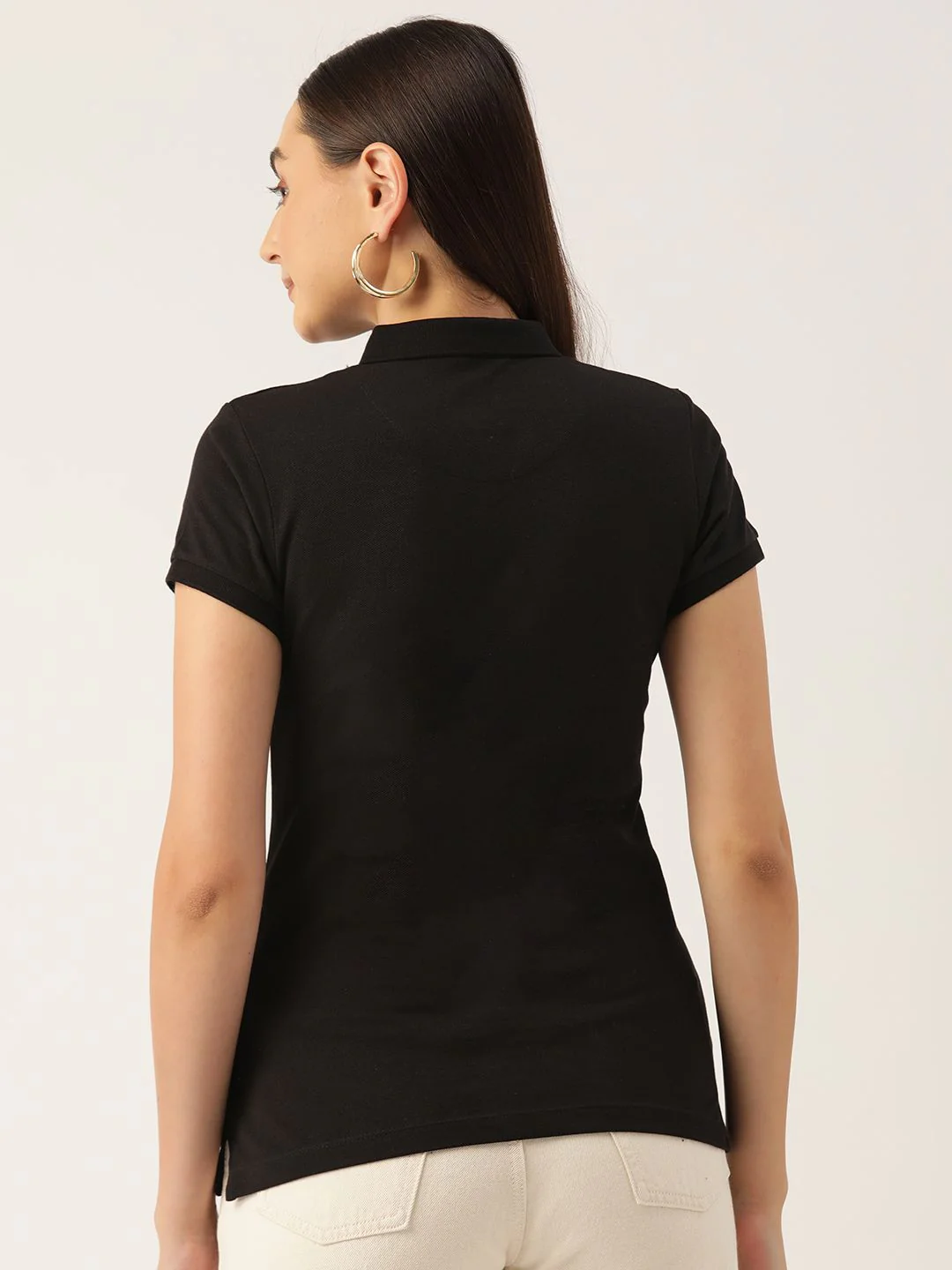 Monte Carlo Women Polo Collar Pure Cotton T-shirt - Image 5