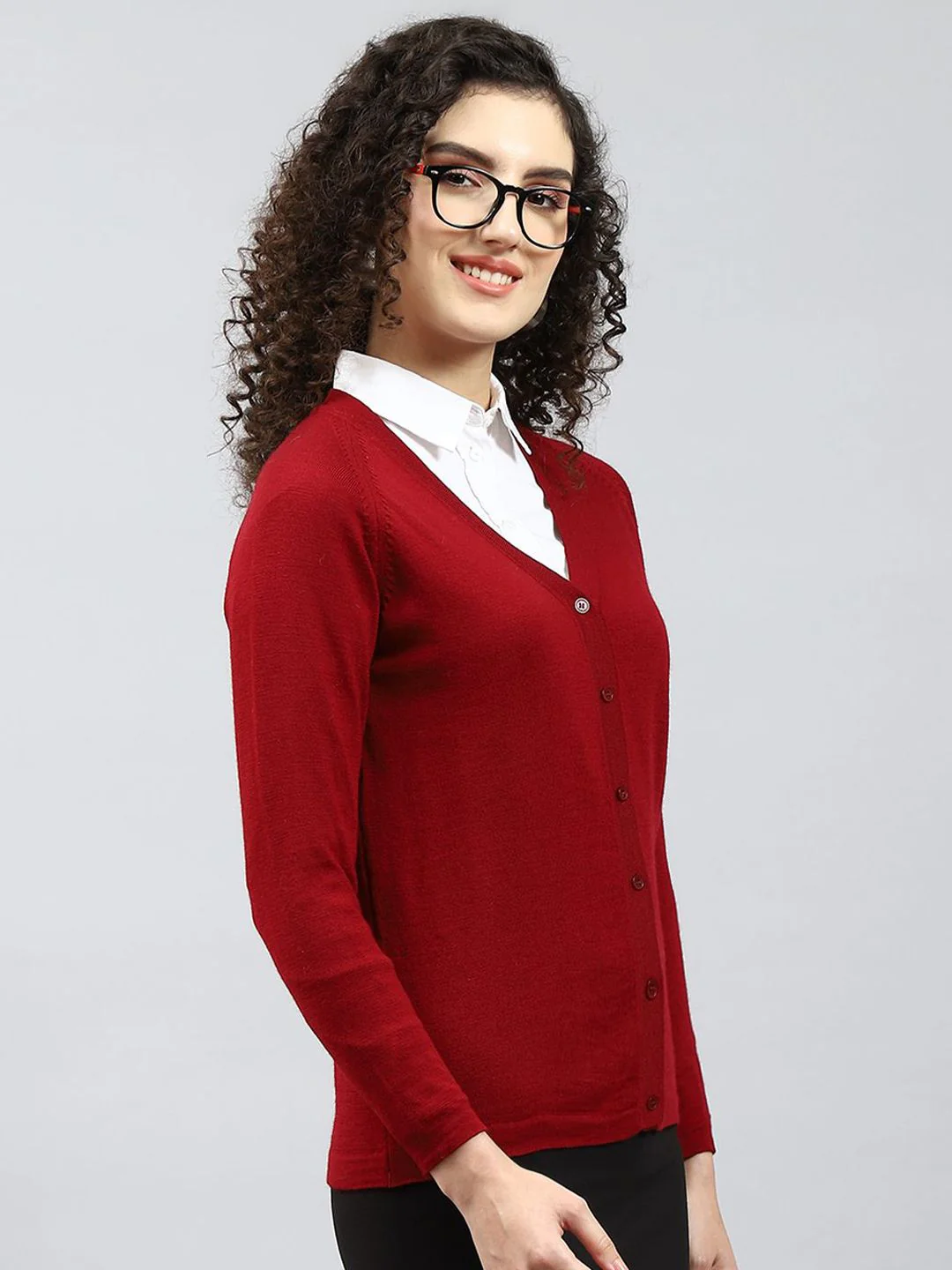 Monte Carlo Women Solid Woollen Cardigan - Image 3