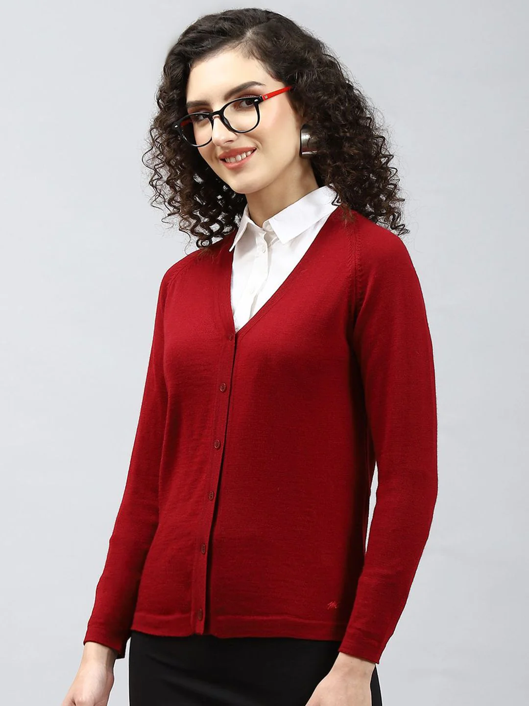 Monte Carlo Women Solid Woollen Cardigan - Image 5