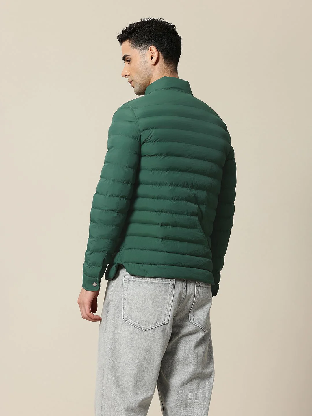 Mr Bowerbird Band Collar Tailored Fit Puffer Jacket - Image 5