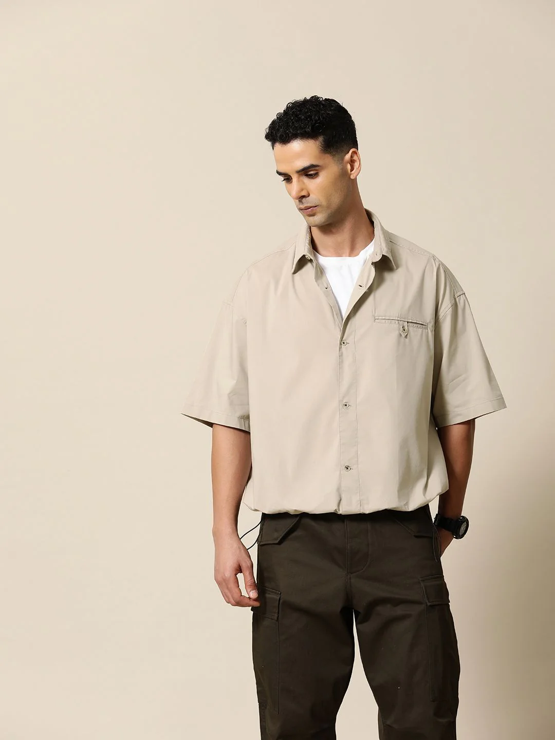 Mr Bowerbird Compact Poplin Oversized Blouson Shirt - Image 3