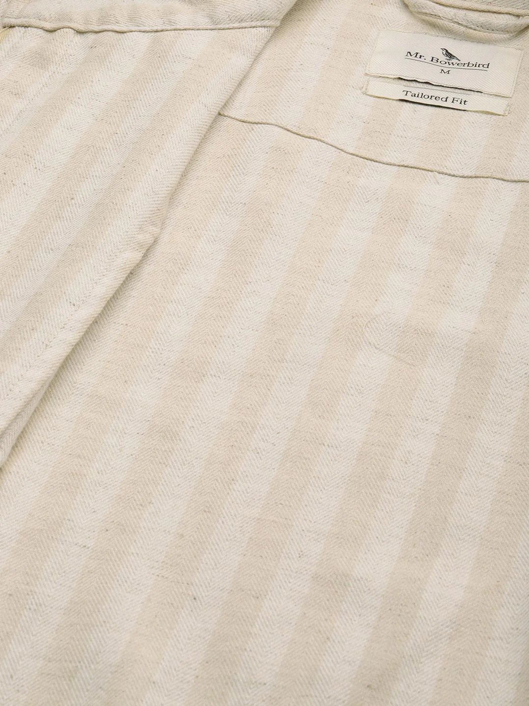 Mr Bowerbird Men Beige Off White Striped Tailored Jacket - Image 7