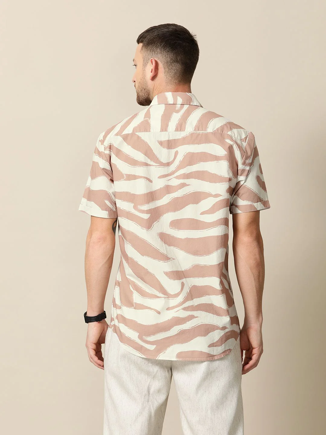 Mr Bowerbird Men Brown & Off-White Liberal Fit Printed Casual Shirt - Image 4