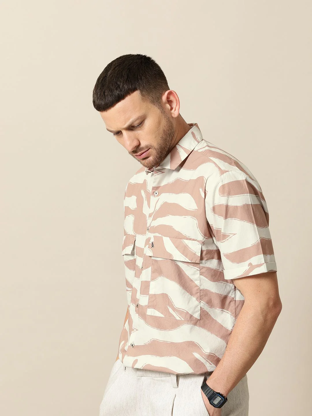 Mr Bowerbird Men Brown & Off-White Liberal Fit Printed Casual Shirt - Image 5