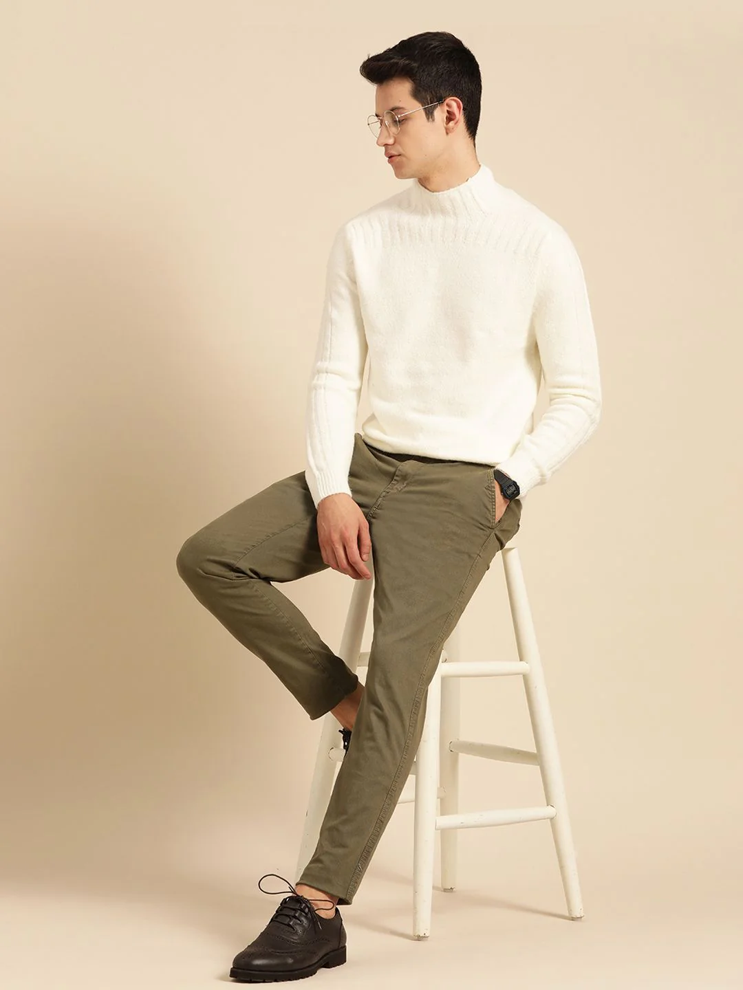 Mr Bowerbird Men Off-White Solid Pullover - Image 4