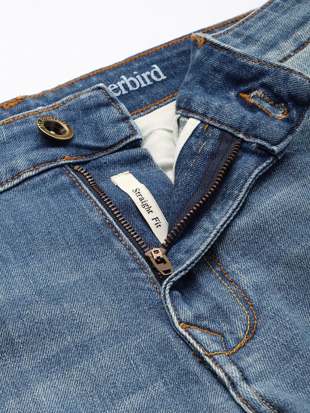 Mr Bowerbird Men Straight Fit Mildly Distressed Light Fade Mid-Rise Stretchable Jeans - Image 4