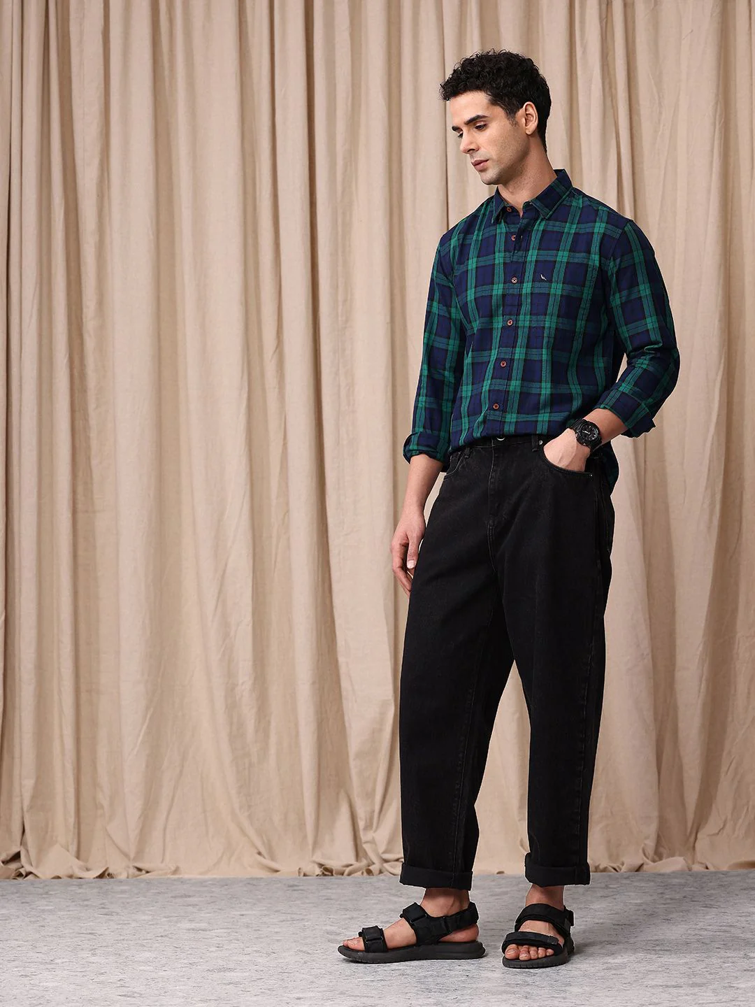 Mr Bowerbird Men Tailored Fit Tartan Checks Opaque Pure Cotton Casual Shirt - Image 6