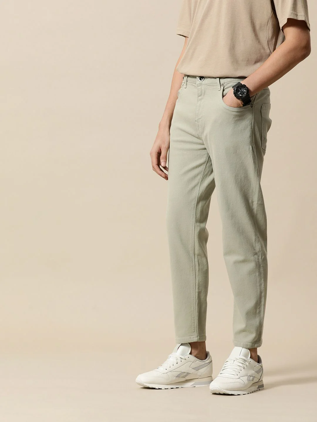 Mr Bowerbird Men Tapered Fit Stretchable Cropped Jeans - Image 2
