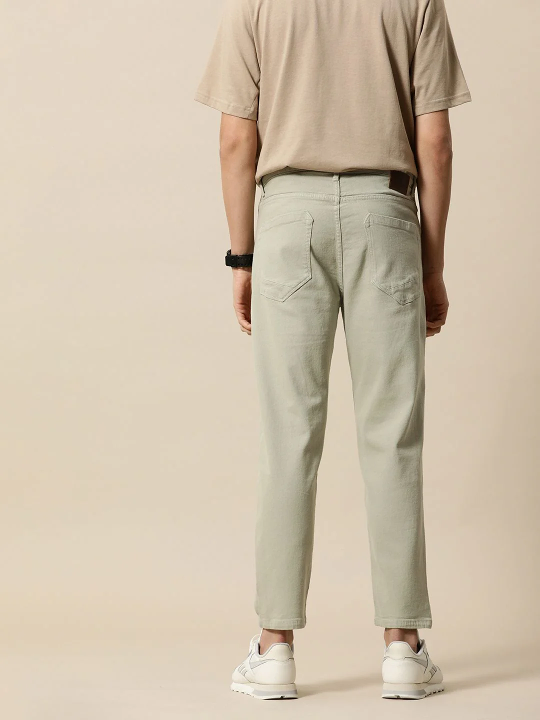 Mr Bowerbird Men Tapered Fit Stretchable Cropped Jeans - Image 3