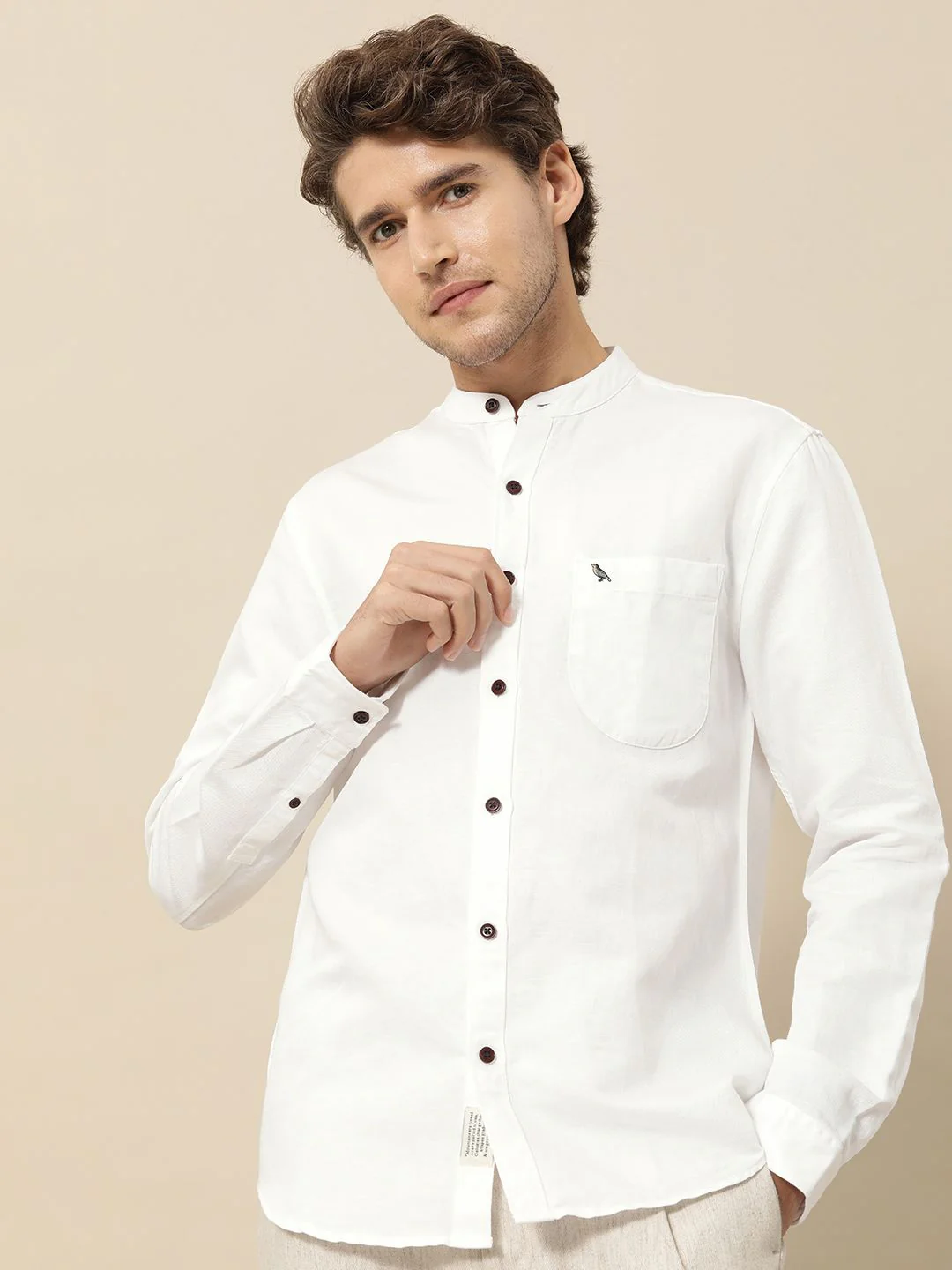 Mr Bowerbird Men White Tailored Fit Casual Shirt - Image 5