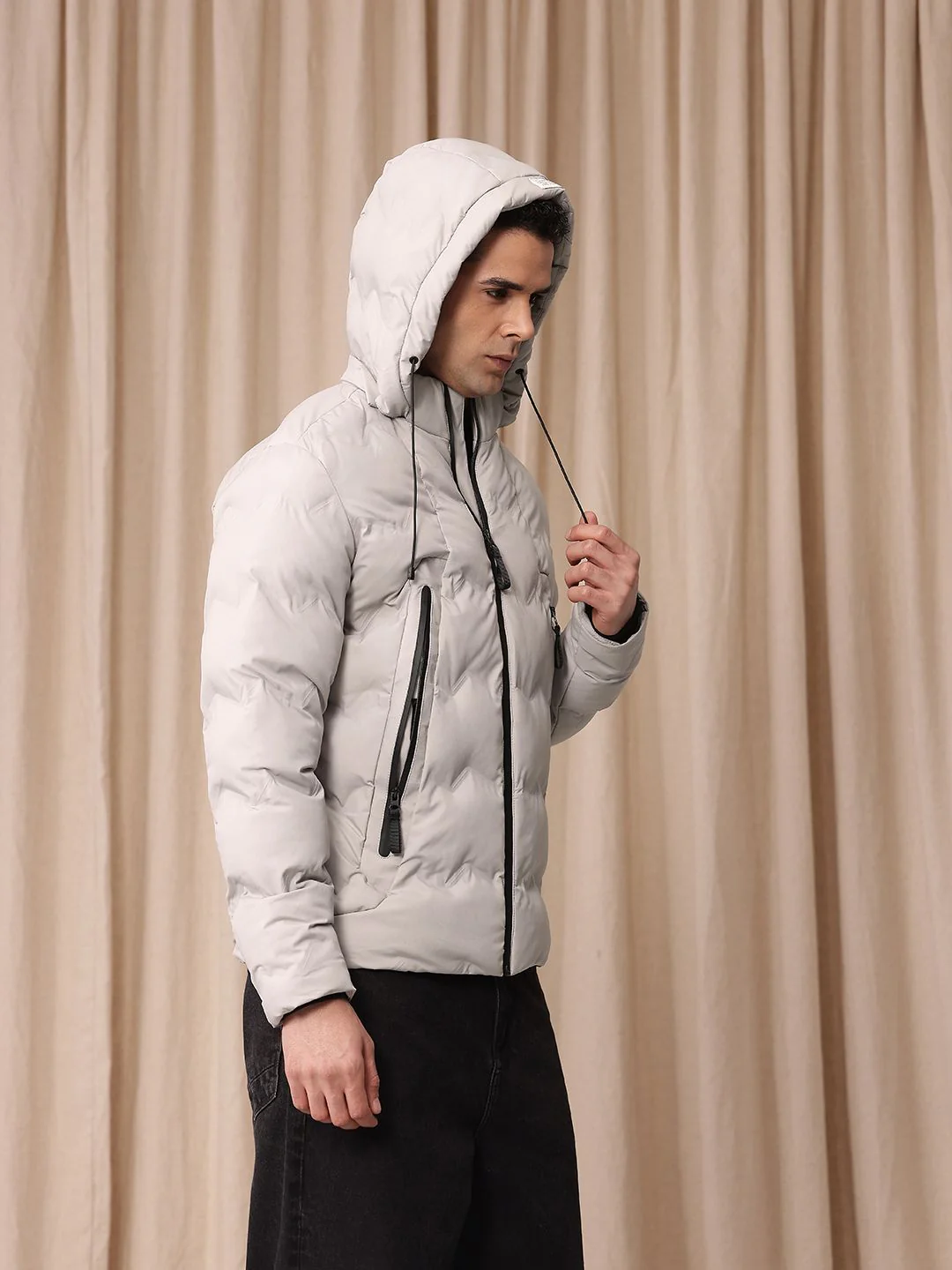 Mr Bowerbird Mock Collar With Detachable Hood Puffer Jacket - Image 3