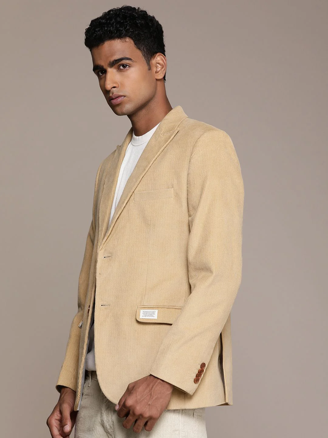 Mr Bowerbird Pure Cotton Corduroy Single-Breasted Tailored Fit Blazers - Image 3