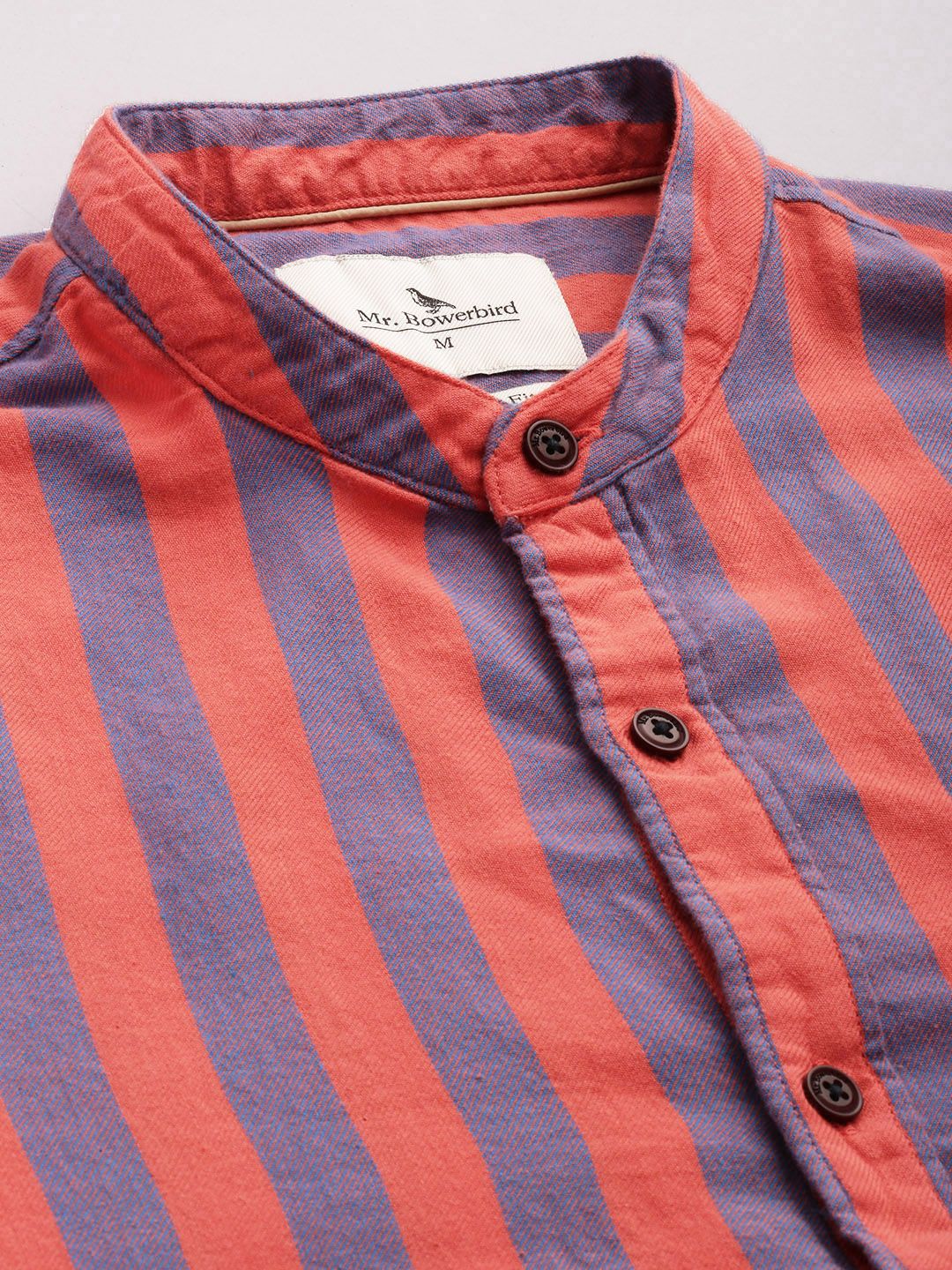Mr Bowerbird Pure Cotton Tailored Fit Opaque Striped Casual Shirt - Image 2