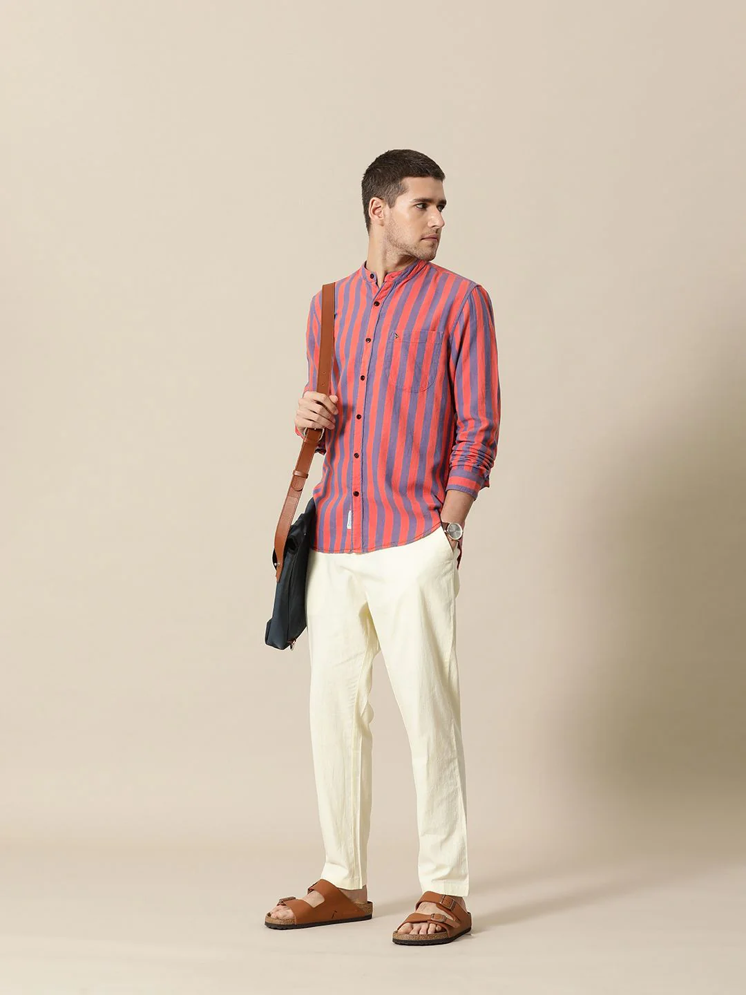 Mr Bowerbird Pure Cotton Tailored Fit Opaque Striped Casual Shirt - Image 6