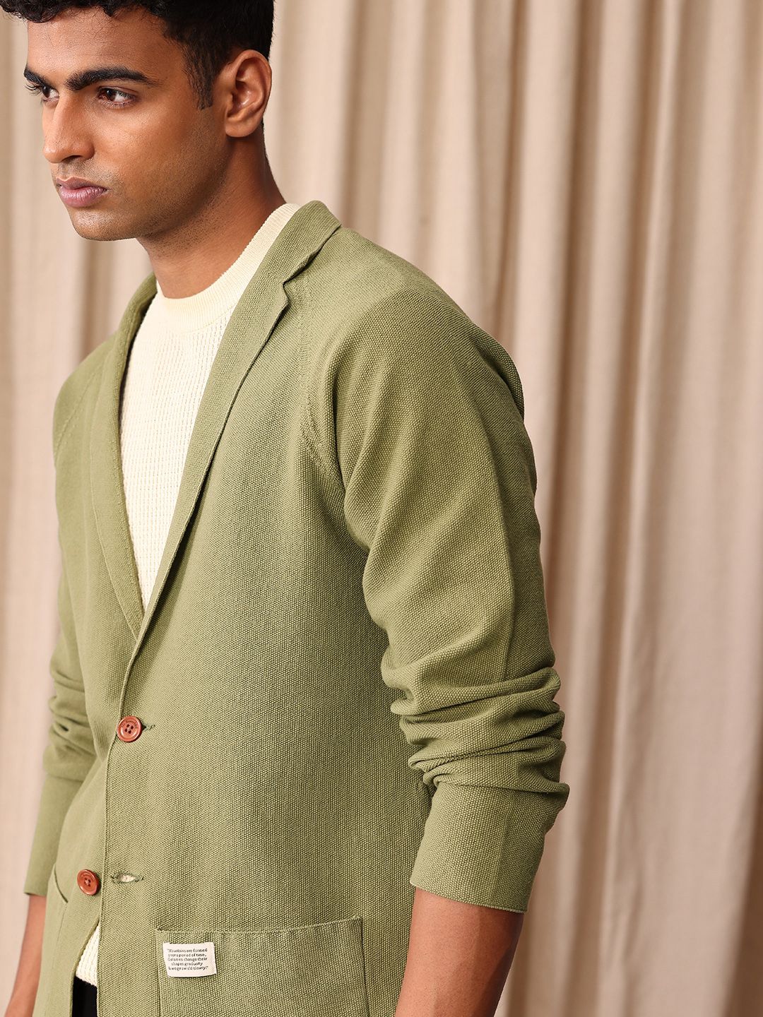 Mr Bowerbird Self Design Tailored Fit Single-Breasted Casual Blazer - Image 2
