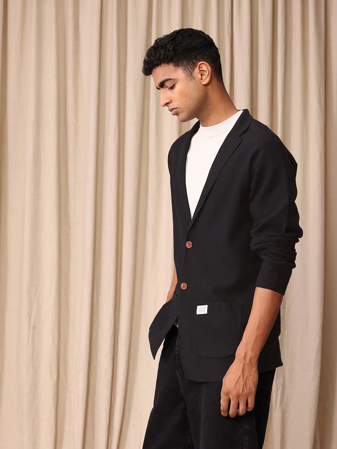 Mr Bowerbird Self Design Tailored Fit Single-Breasted Casual Blazer - Image 5