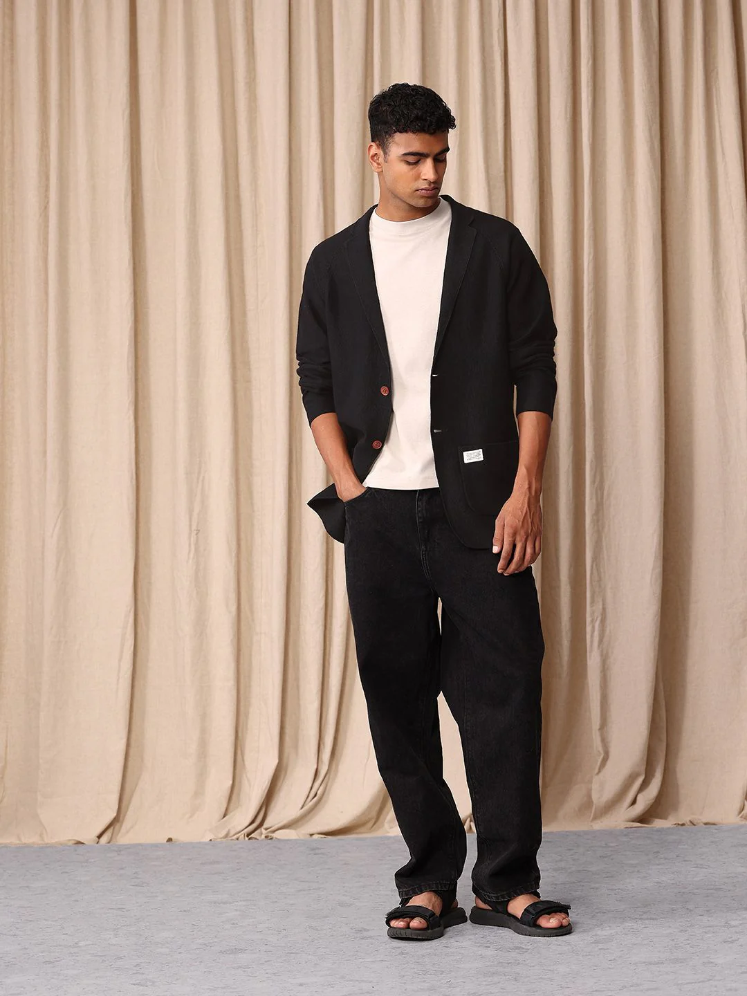 Mr Bowerbird Self Design Tailored Fit Single-Breasted Casual Blazer - Image 6
