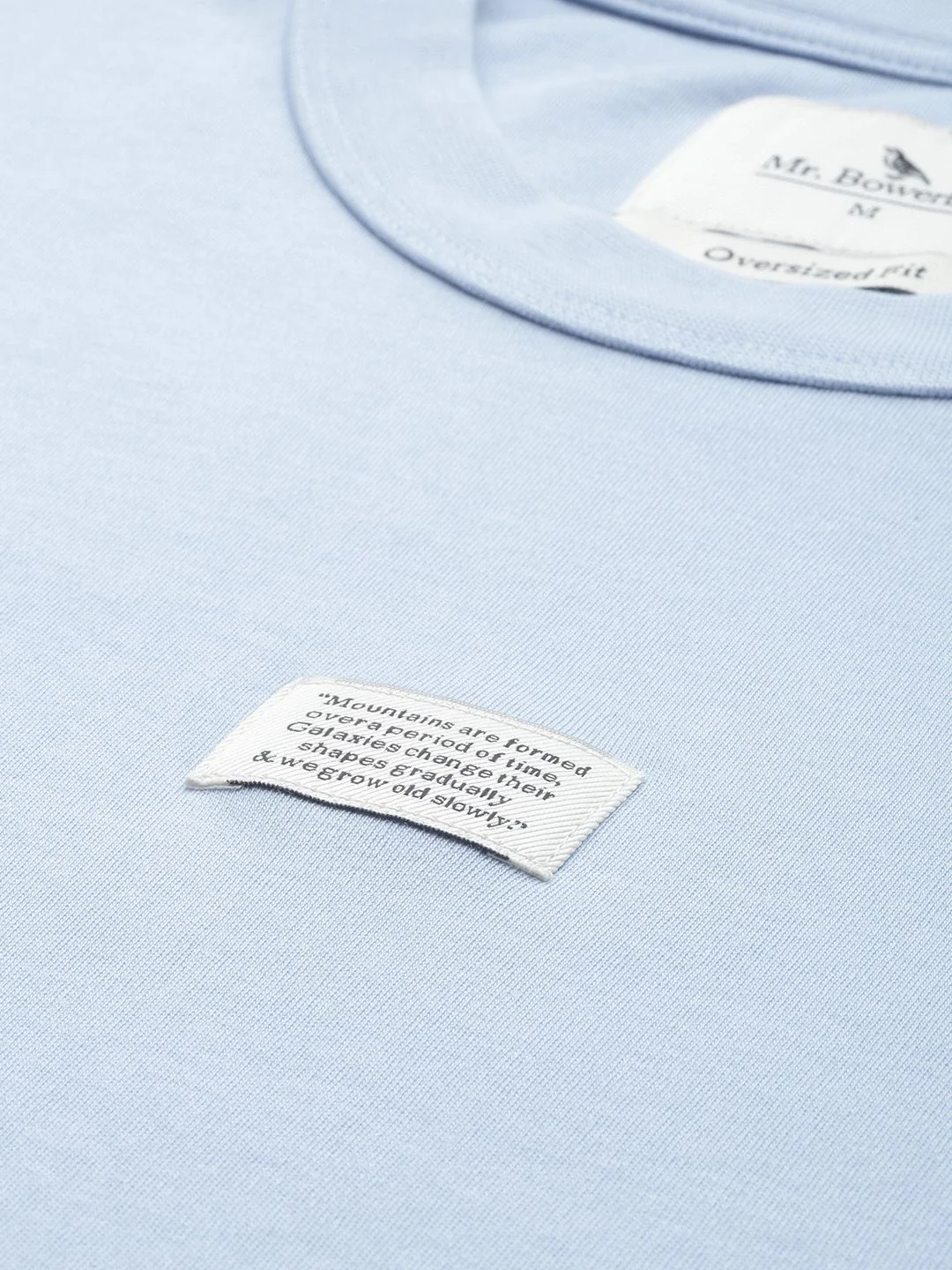 Mr Bowerbird Solid Pure Cotton Casual Oversized T-shirt With Patchwork Detail - Image 2