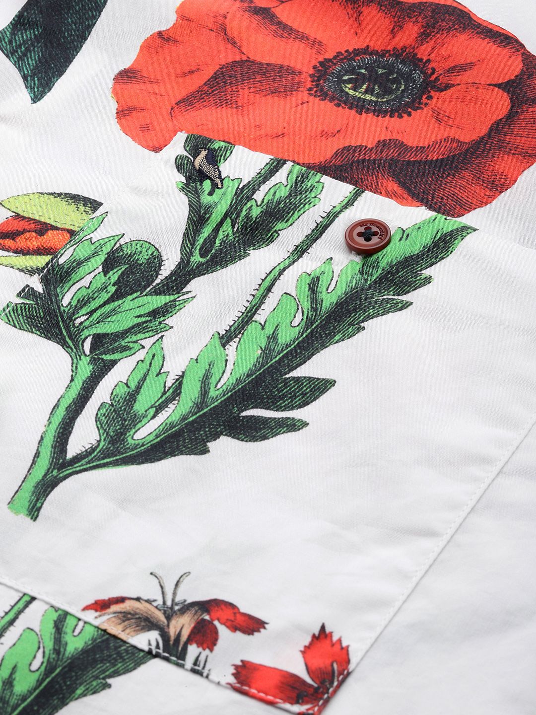 Mr Bowerbird Tailored Fit Floral Printed Pure Cotton Casual Shirt - Image 7