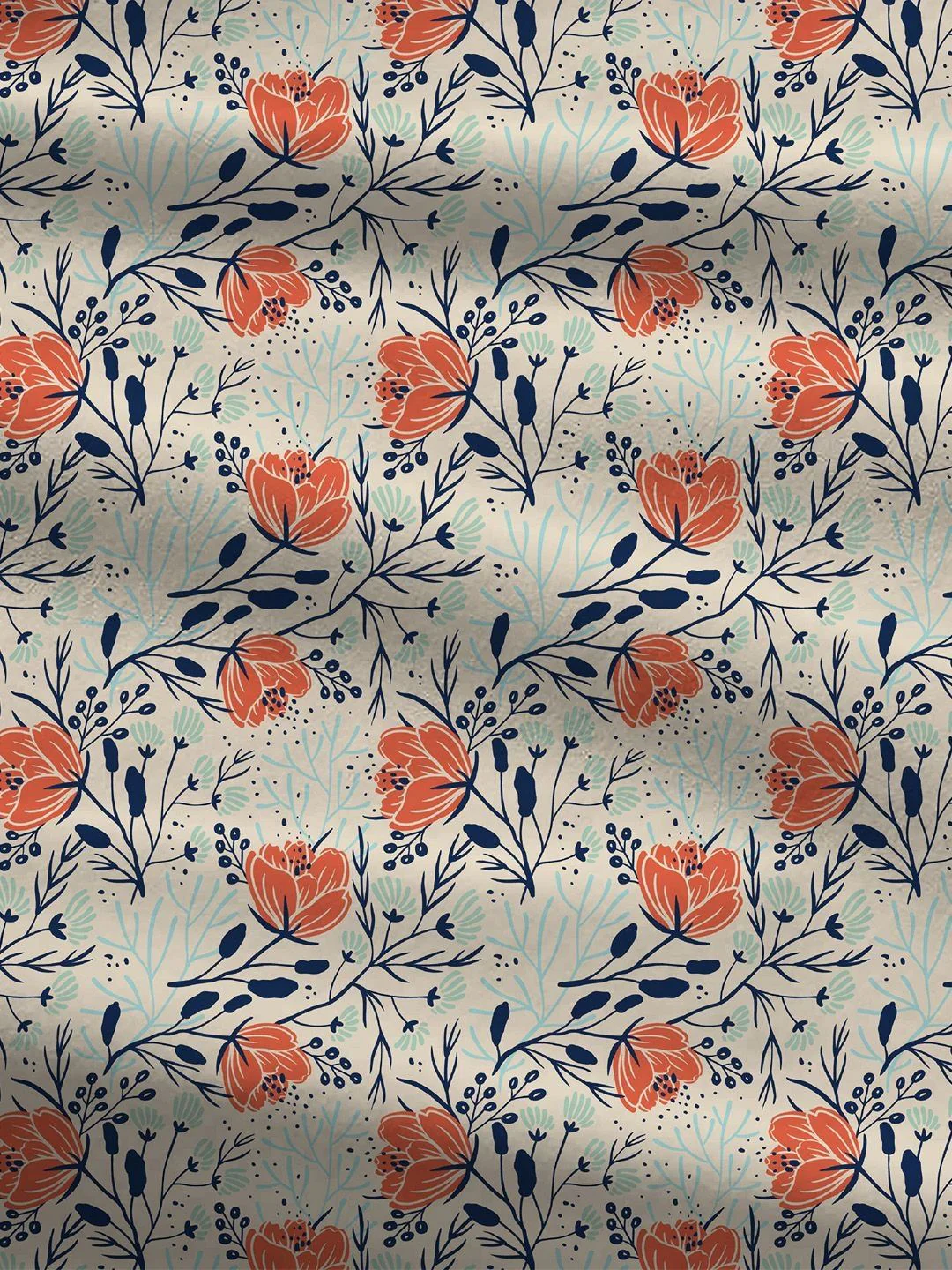 MYTRIDENT Aster Blue Moments Flat 120TC Queen Cotton 1 Bedsheet with 2 Pillow Covers - Image 5