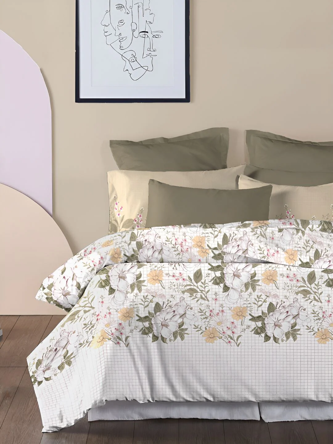 MYTRIDENT Backyard Soft Comfort Flat 210TC King Cotton 1 Bedsheet with 2 Pillow Covers - Image 3
