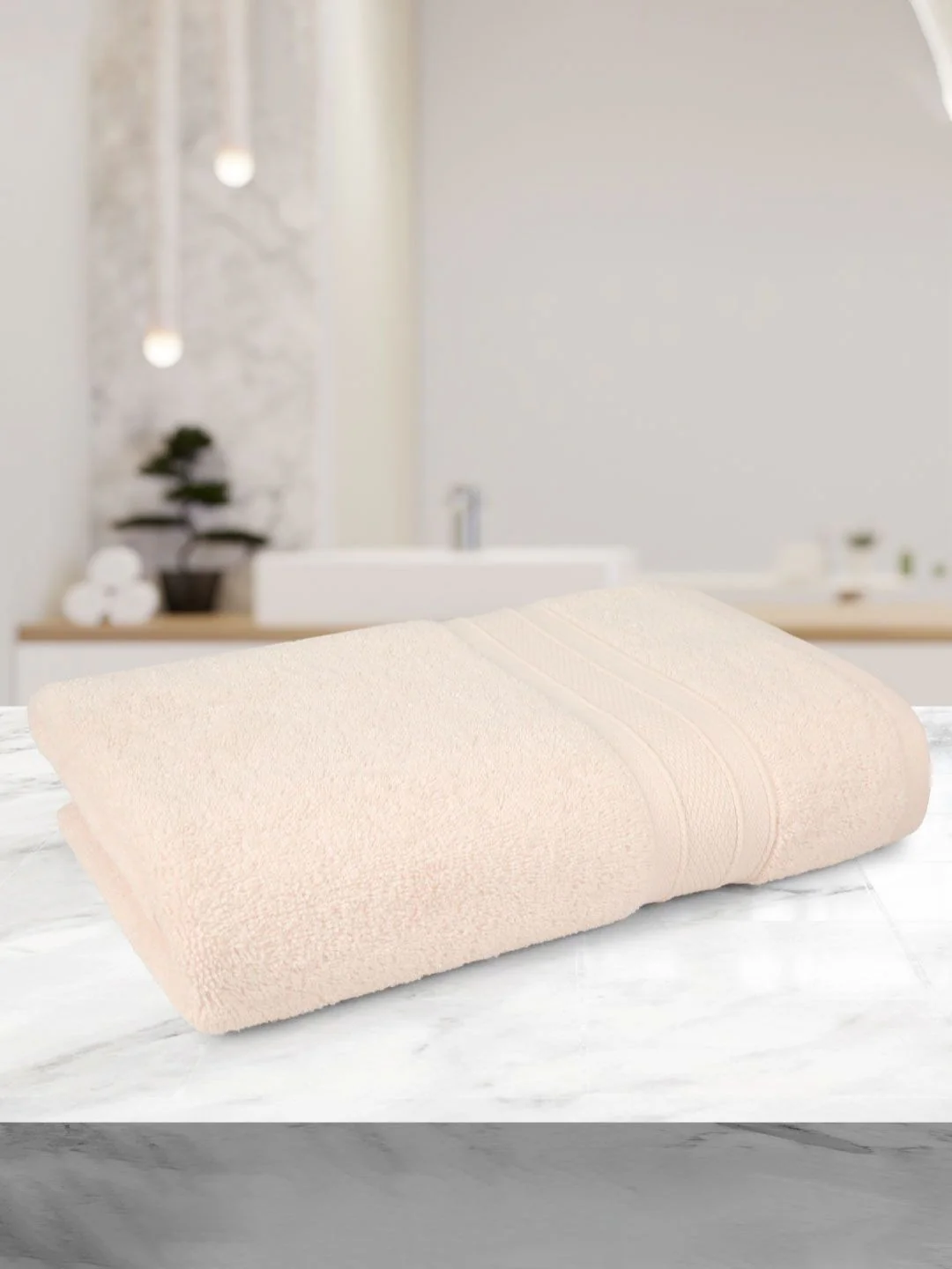 MYTRIDENT Beige Cotton 500 GSM Bath Towel - Image 5