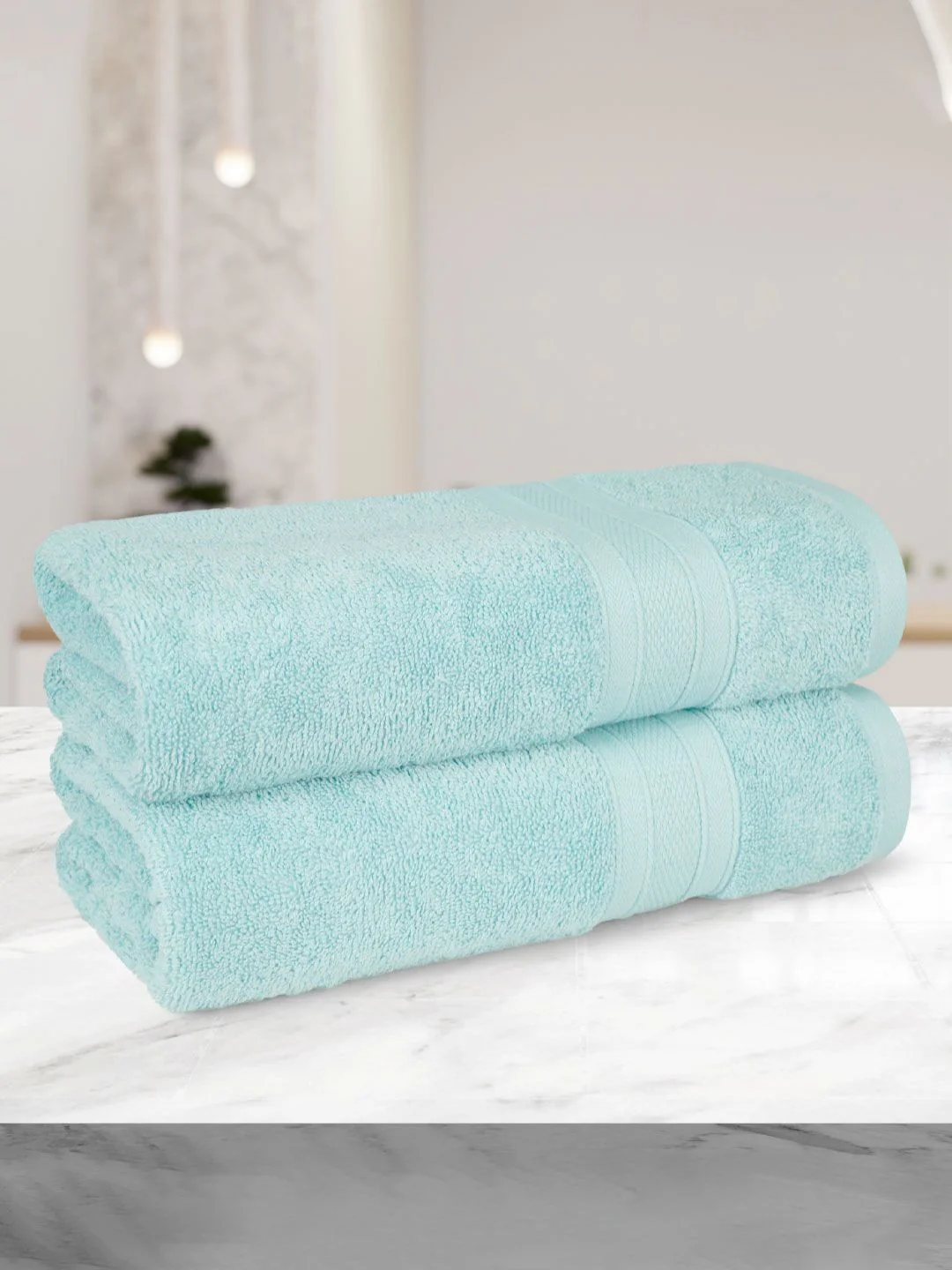 MYTRIDENT Blue 2 Pieces Cotton 500 GSM Bath Towel - Image 4