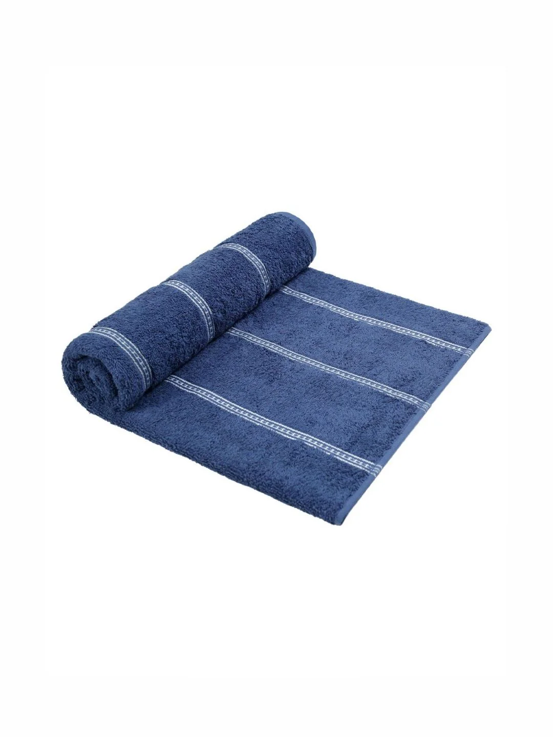 MYTRIDENT Blue & White Striped Cotton 450 GSM Bath Towel - Image 3