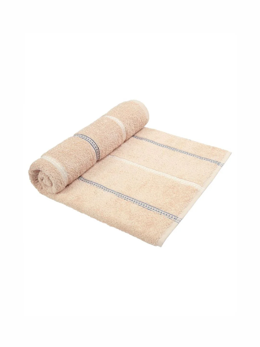 MYTRIDENT Brown & White Striped Cotton 450 GSM Bath Towel - Image 3