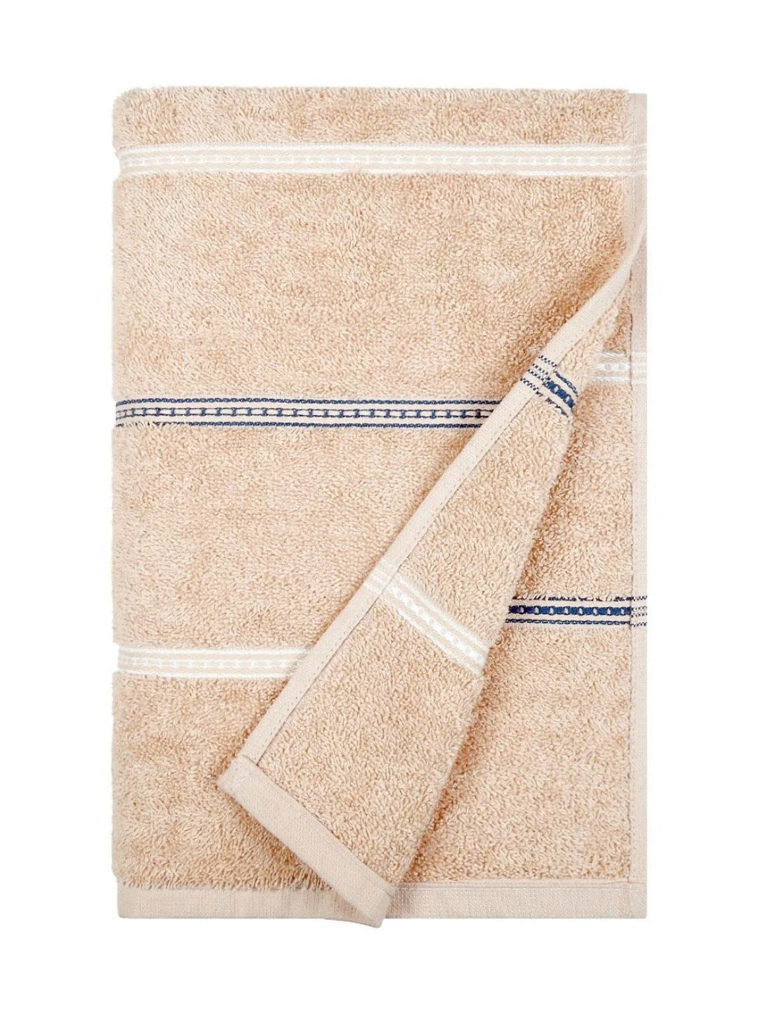 MYTRIDENT Brown & White Striped Cotton 450 GSM Bath Towel - Image 4