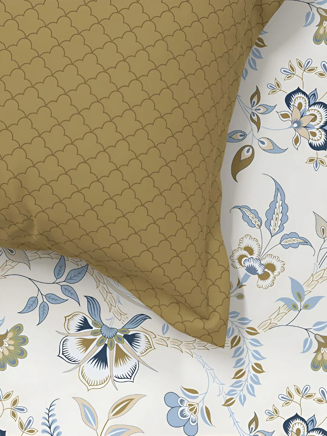 MYTRIDENT Doris Meadow Powder Flat 144TC Queen Cotton 1 Bedsheet with 2 Pillow Covers - Image 5