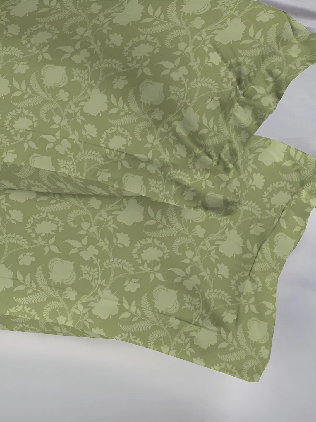 MYTRIDENT Green 2 Pieces Floral Pure Cotton Rectangle Pillow Covers - Image 4