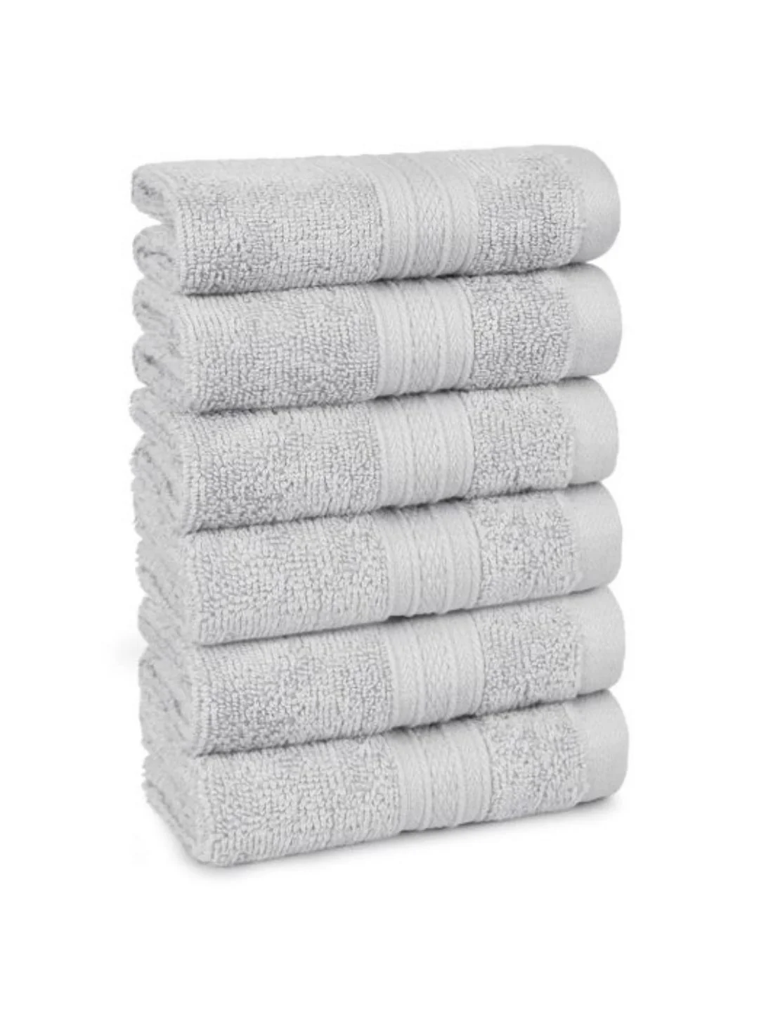 MYTRIDENT Grey 6 Pieces Cotton Soft Comfort 500 GSM Reversible Face Towel - Image 3