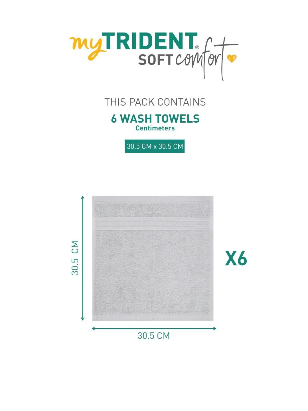MYTRIDENT Grey 6 Pieces Cotton Soft Comfort 500 GSM Reversible Face Towel - Image 7
