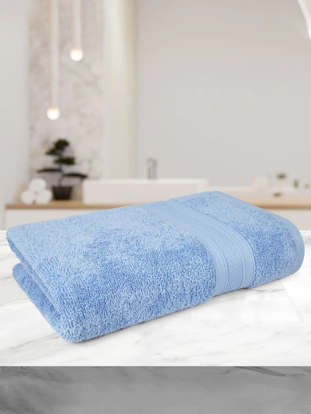 MYTRIDENT Turquoise Blue Cotton 500 GSM Bath Towel - Image 5