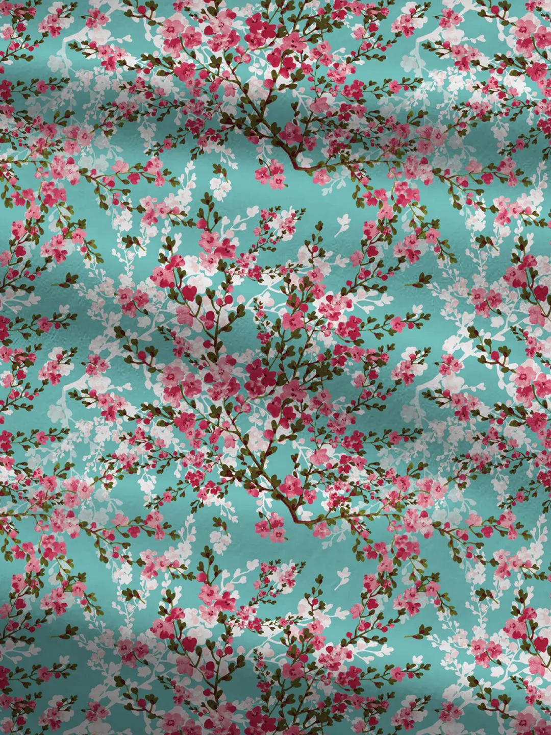 MYTRIDENT Alicia Blue Floral Cotton 144 TC Queen Bedsheet with 2 Pillow Covers- 90" x 100" - Image 4