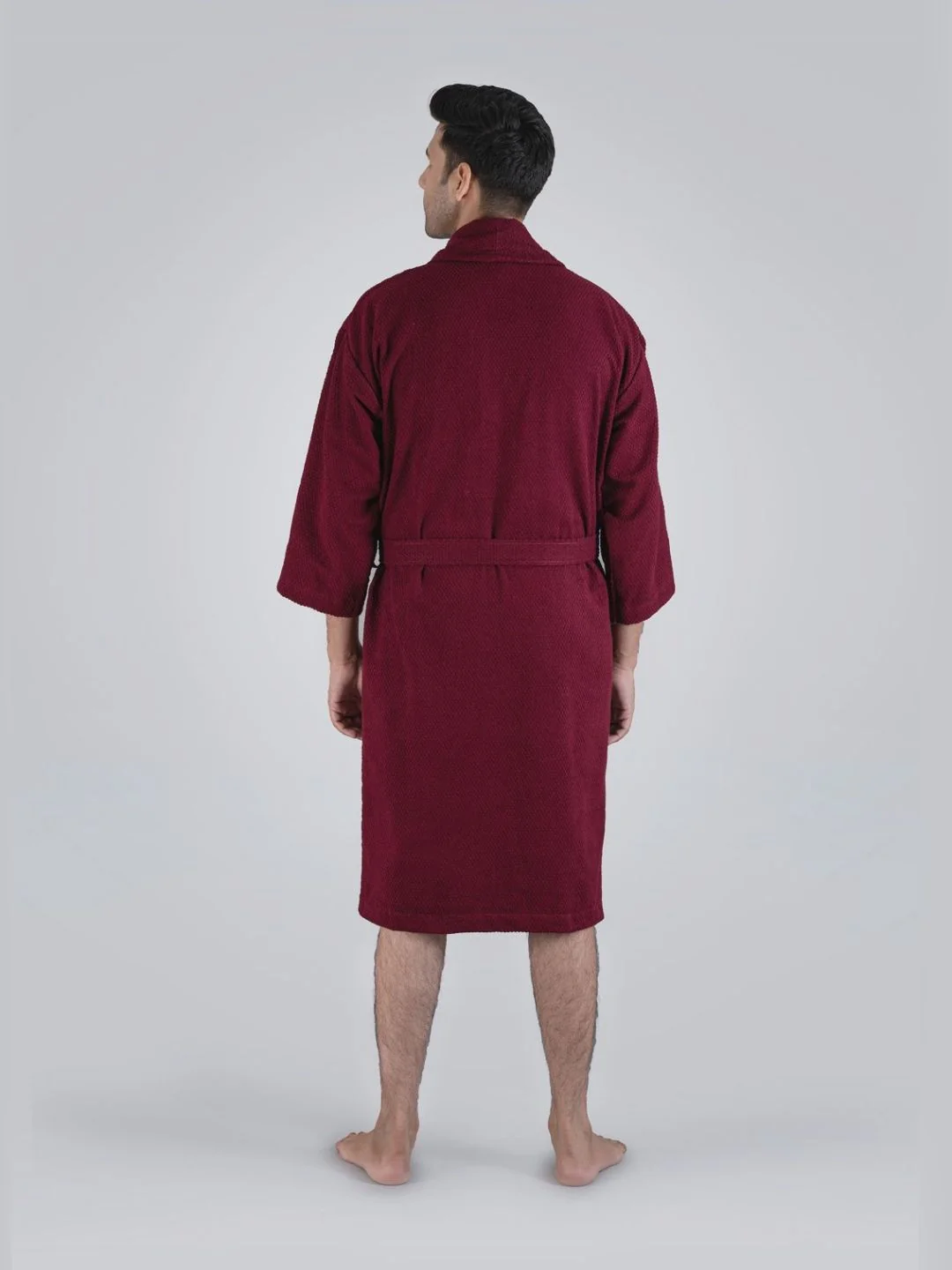 MYTRIDENT Urban Comfort Unisex Maroon 240 GSM Pure Cotton Bath Robe - Image 2