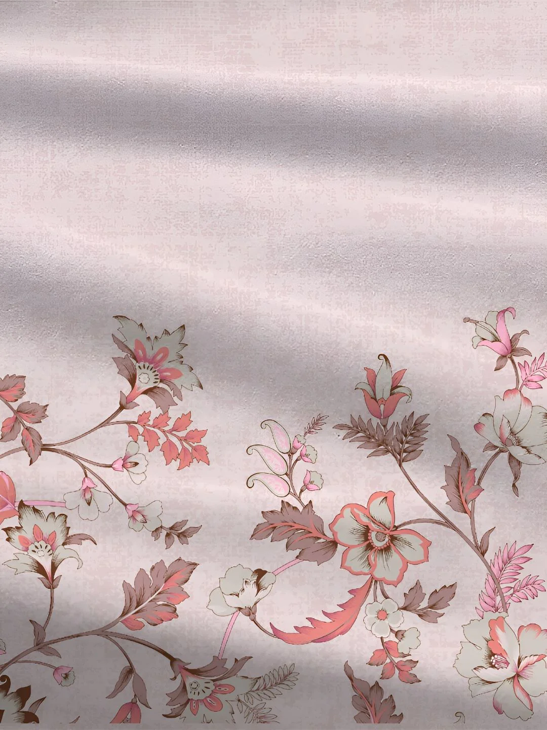 MYTRIDENT White & Peach 2 Pieces Floral Pure Cotton Rectangle Pillow Covers - Image 3