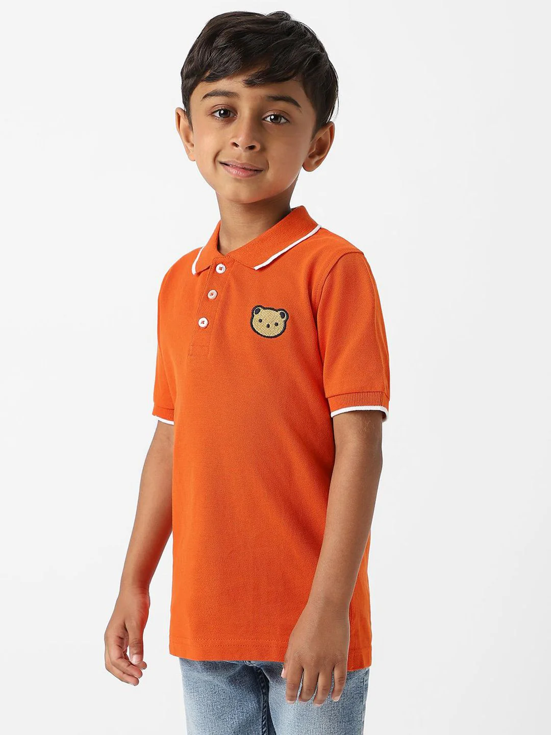 Nauti Nati Boys Bio Finish Graphic Printed Polo Collar Cotton T-shirt - Image 3