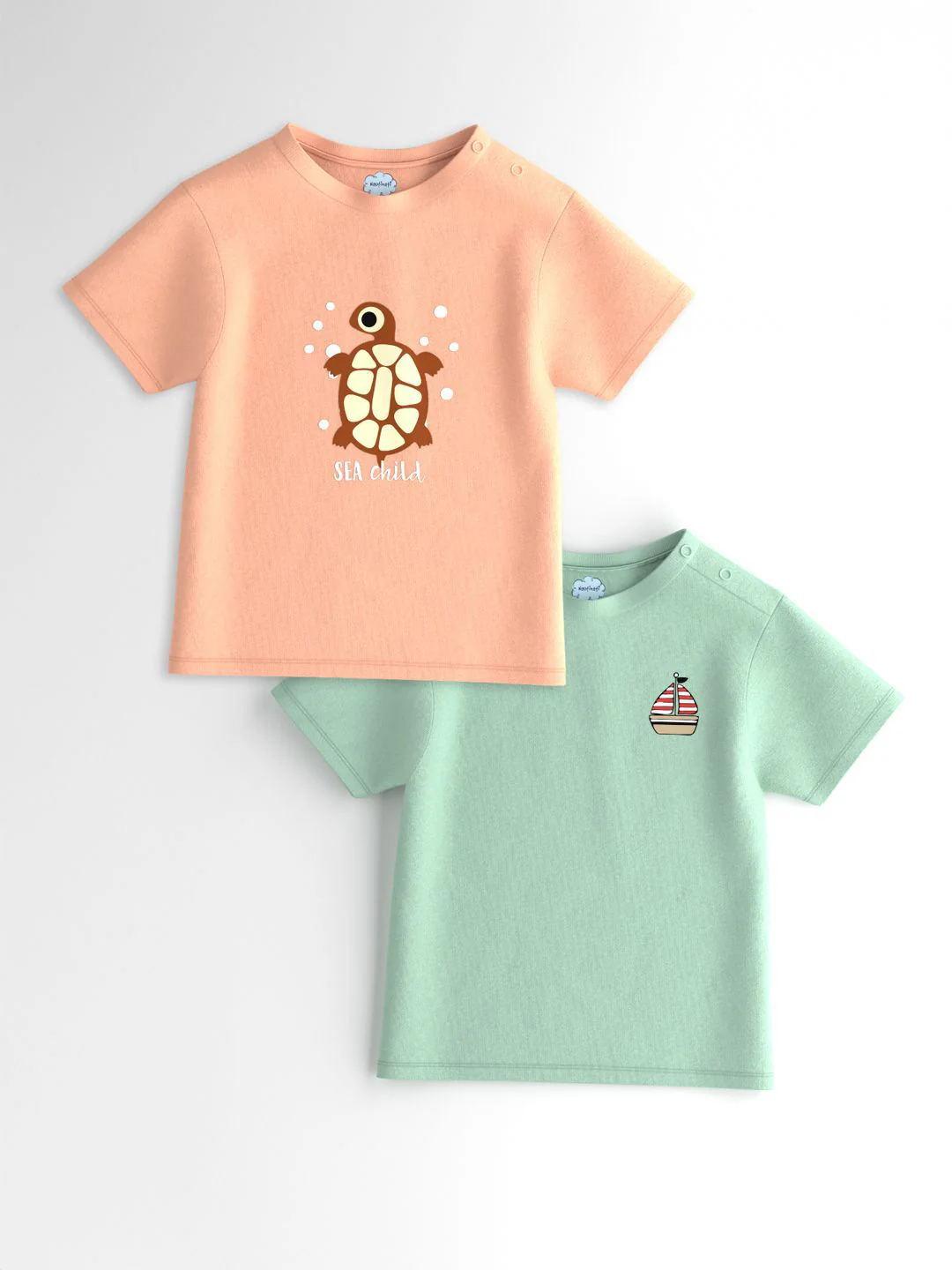 Nauti Nati Boys Pack of 2 Graphic Printed Cotton Antimicrobial T-shirts - Image 2