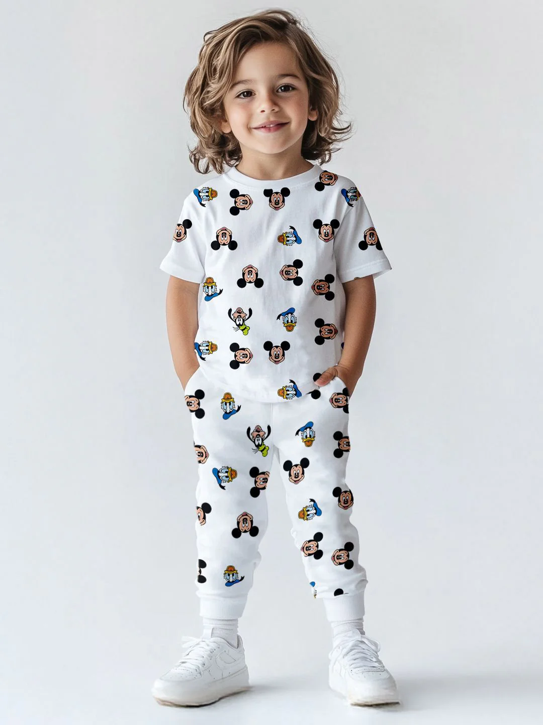 Nauti Nati Boys Printed Short Sleeves Pure Cotton T-shirt With Joggers