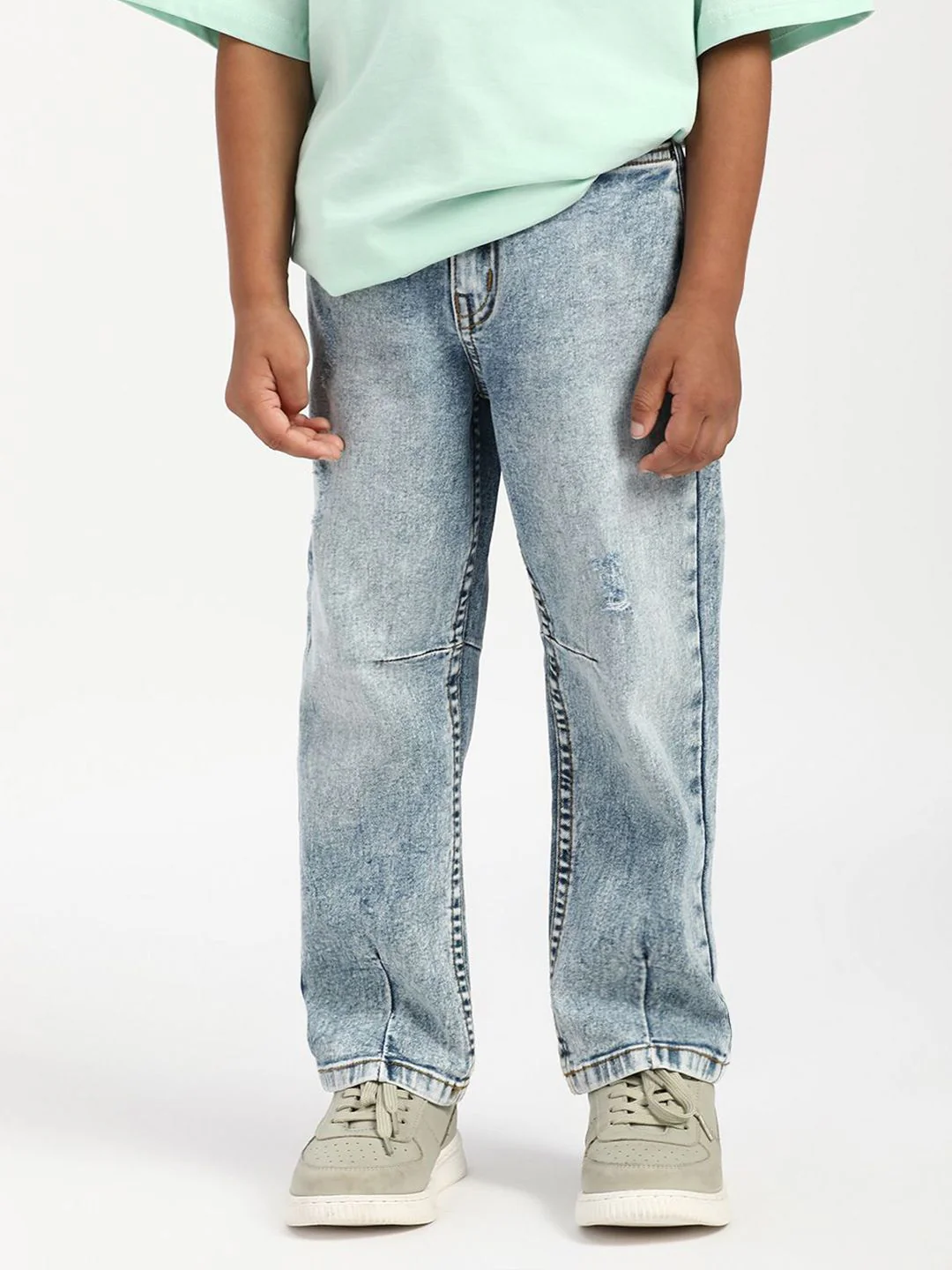 Nauti Nati Boys Textured Cotton Regular Fit Mid-Rise Stretchable Jeans - Image 2