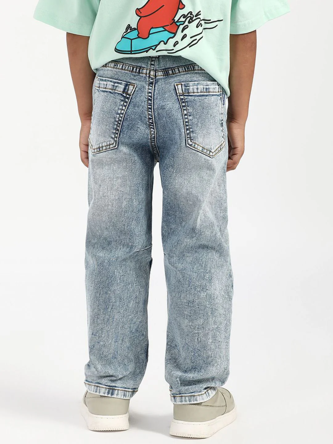 Nauti Nati Boys Textured Cotton Regular Fit Mid-Rise Stretchable Jeans - Image 4