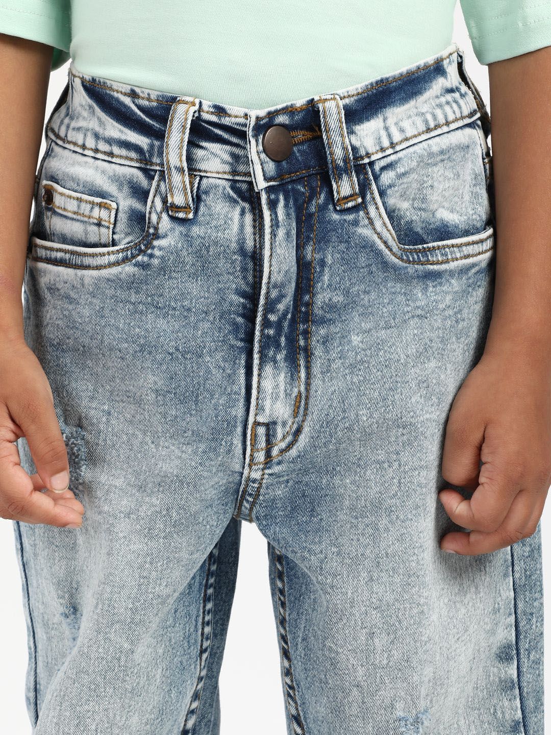Nauti Nati Boys Textured Cotton Regular Fit Mid-Rise Stretchable Jeans - Image 6